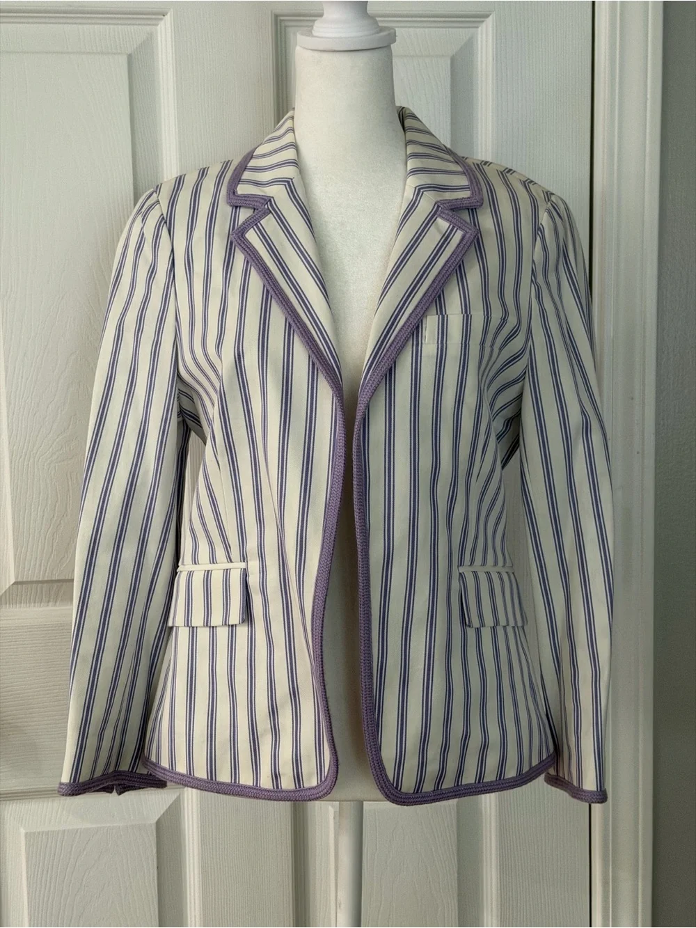 Tory Burch Lavender Striped Blazer - Picture 2 of 10